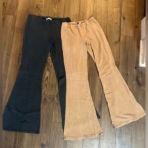 Stylish Soft Flared Bottoms - Black and Tan